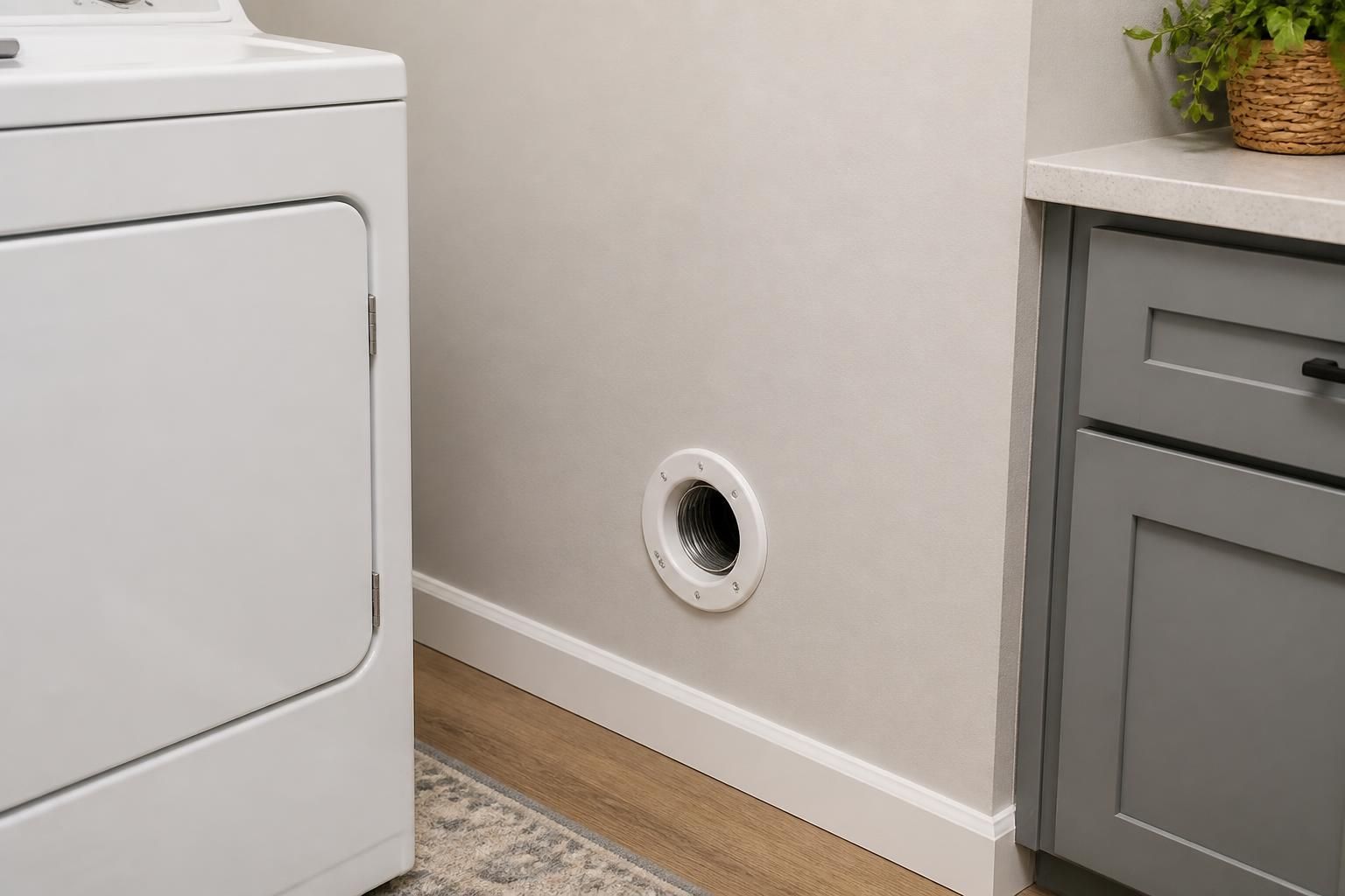 Clean dryer vent and restored laundry area