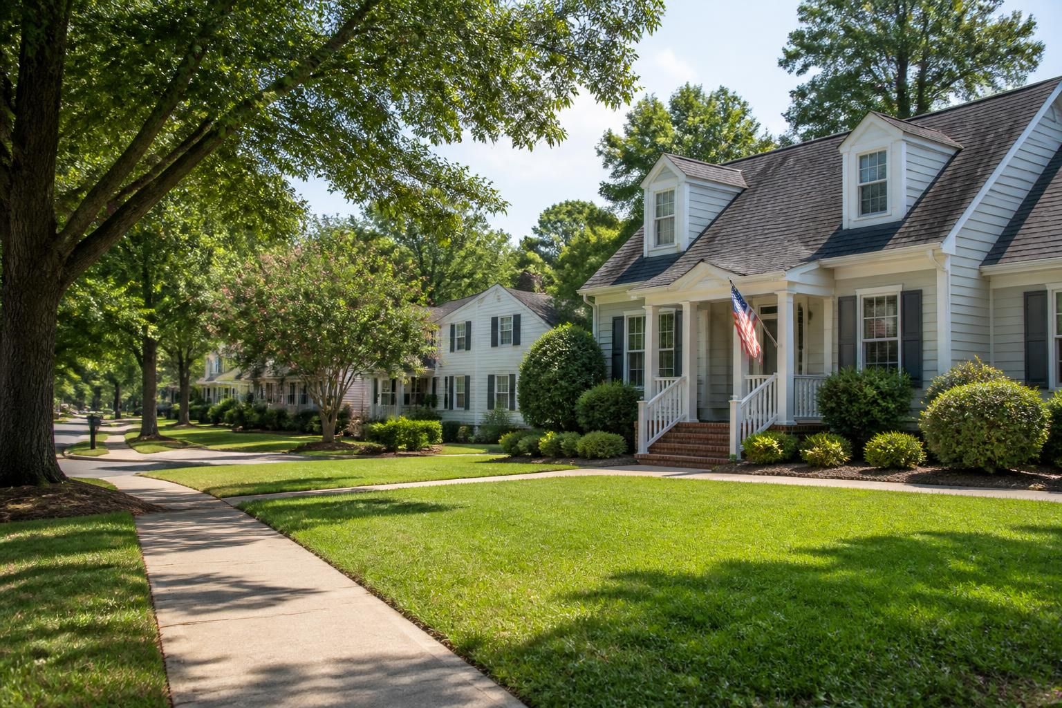 Established homes and mature trees in Kings Grant